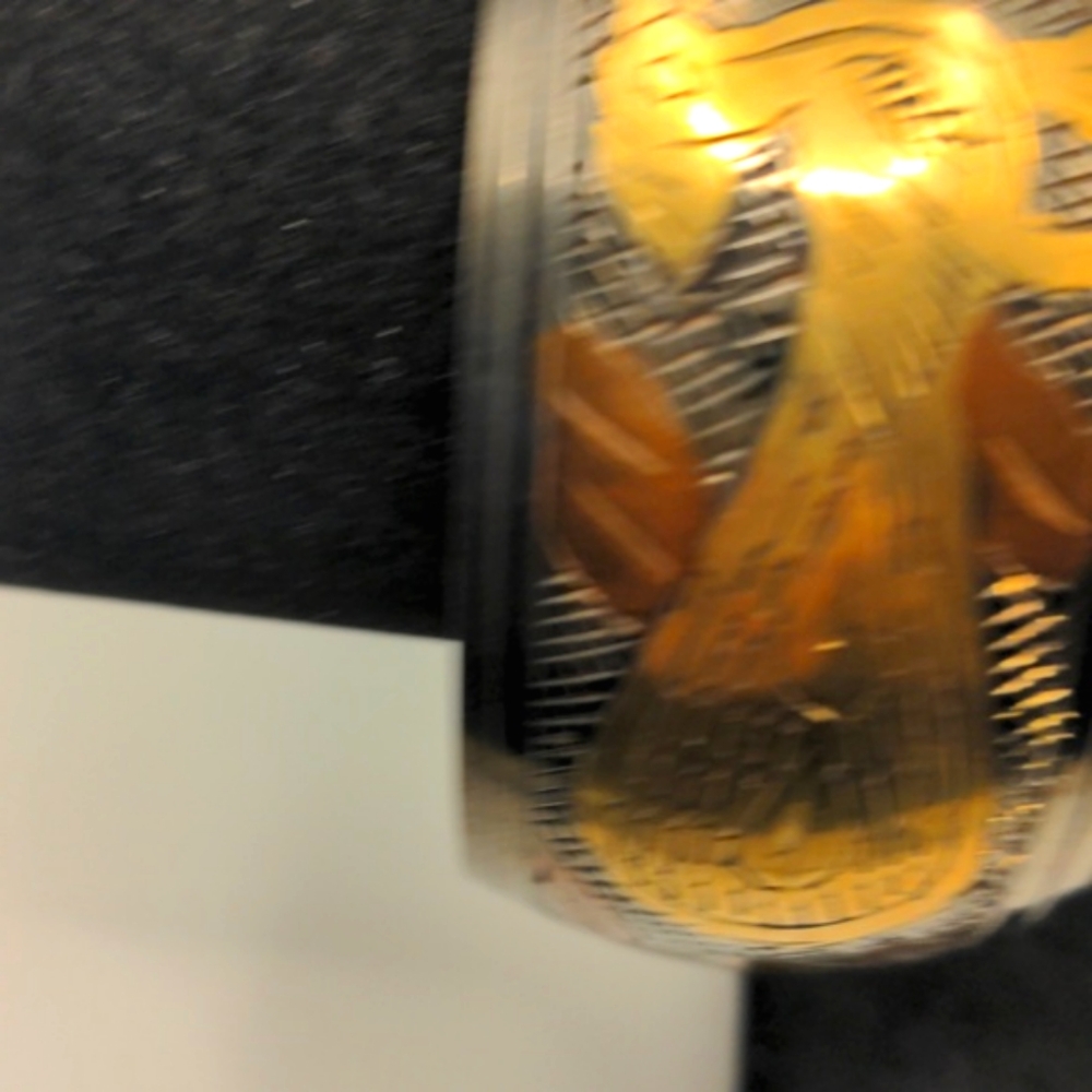 Vintage Gold Brass and Copper Bangle Bracelet  Wide.  Handcrafted  3" Across. - Picture 4 of 8